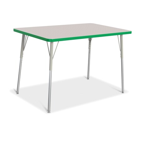 Jonti-Craft Berries Rectangle Activity Table, 30 in. x 48 in., A-height, Freckled Gray/Green/Gray 6473JCA119